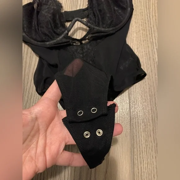 Dynamite Mesh and Lace Thong Bodysuit - Picture 5 of 8